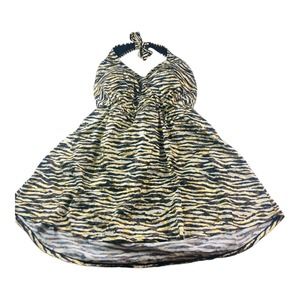 1383 swimsuits for all sz 26 halter metallic once piece swim bathing suit dress